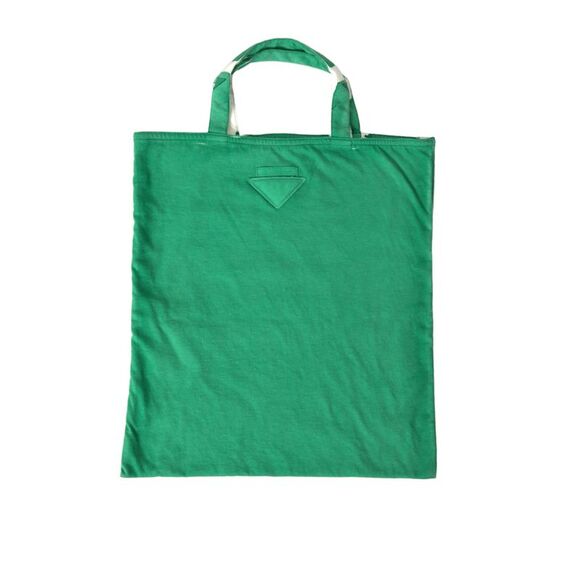 Prada Green Jersey Fabric Logo Shoulder Shopping Tote Shopping Women's Bag - Picture 1 of 6